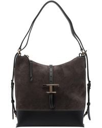 Tod's - Small Suede T Timeless Backpack And Shoulder Bag - Lyst