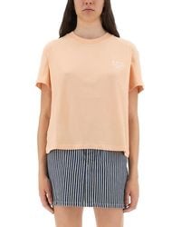 A.P.C. - Logo Crew Neck T-Shirt - Lyst