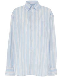 Jacquemus - 'La Chemise Camargue' Light Shirt With Classic Collar And All-Over Striped Motif - Lyst