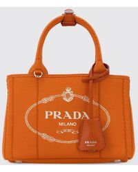 Prada - Mini Jardinière Canvas Bag With Printed Logo - Lyst