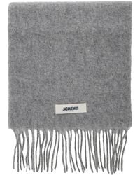 Jacquemus - 'L'Echarpe Carro' Scarf With Logo Patch On The Front And Fringed Hem - Lyst