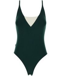 Eres - One-Piece Swimsuit Entrevue With Contrast Details And Thin Straps - Lyst
