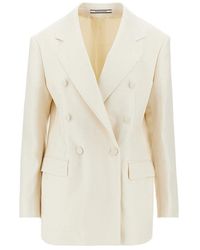Tagliatore - Double-Breasted Linen Twill Jacket - Lyst