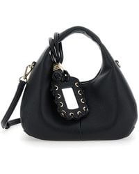 Ganni - Handbag With Removable Shoulder Strap And Pendant With Logo - Lyst