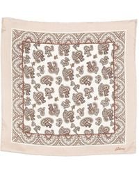 Brioni - Printed Silk Pocket Square - Lyst