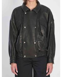Saint Laurent - Leather Bomber Jacket - Lyst