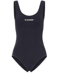 Jil Sander - Logo Printed One-Piece Swimsuit - Lyst