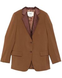 Fendi - Wool Single Breasted Jacket - Lyst