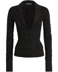 Dolce & Gabbana - Single-Breasted Wool Canvas Jacket - Lyst