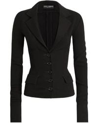 Dolce & Gabbana - Single-Breasted Wool Canvas Jacket - Lyst