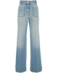Victoria Beckham - 'Alina' Jeans With Pockets And Logo Applied On The Front - Lyst