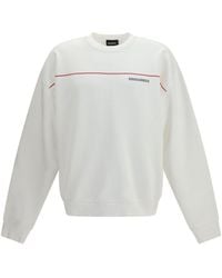 DSquared² - Cotton Crew Neck Sweatshirt With Logo Print - Lyst