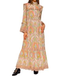 Gucci Floral Lace Gown in Green | Lyst Gucci Floral Lace Gown in Green | Lyst