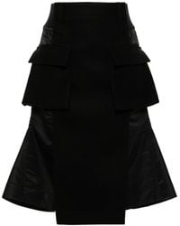 Sacai - Wool And Nylon Twill Skirt - Lyst