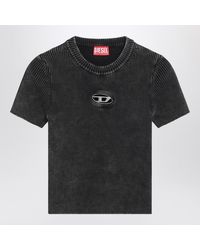 DIESEL T-Buxt Crop T-Shirt in Black | Lyst