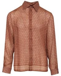 Valentino Garavani - Silk Shirt With Geometric Print - Lyst