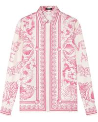 Versace - 'Underwater Barocco Bicolour Foulard' Formal Shirt - Lyst