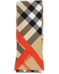 Burberry - Scarf With All-Over Check Motif And Pointed Tip - Lyst