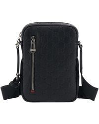 Gucci - 'Emblem' Crossbody Bag With Adjustable Shoulder Strap And All-Over Embossed Gg Motif - Lyst
