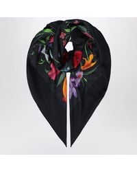 Gucci - Wool And Silk Scarf With Floral Print - Lyst