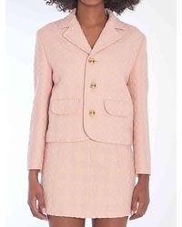Celine - Wool Blend Cropped Jacket - Lyst