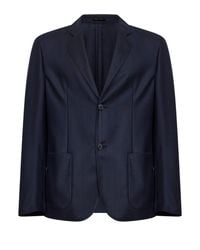 Giorgio Armani - Chevron Wool And Cashmere Single-Breasted Jacket - Lyst