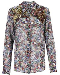 Dries Van Noten - Printed Georgette Blouse With Sequin Decorations - Lyst