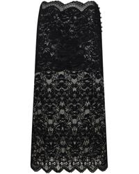Rabanne - Layered Stretch Lace Midi Skirt - Lyst