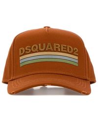 DSquared² - Orange Cotton Baseball Cap - Lyst