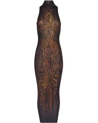 Jean Paul Gaultier - Long Dress Double Layer Printed Wood - Lyst