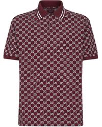 Gucci - Gg Jacquard Cotton Piquet Polo Shirt - Lyst