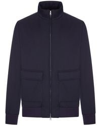 Herno - Wool-Blend Zip-Up Bomber Jacket - Lyst