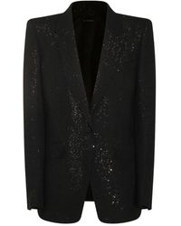 Tom Ford - Sequined Wool Blend Crepe Single Breasted Jacket - Lyst