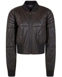 Moncler - Leather Bomber Jacket - Lyst