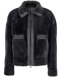 Brunello Cucinelli - Shearling Jacket With Two Front Welt Pockets With Zip - Lyst