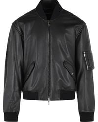 Dolce & Gabbana - Leather Bomber Jacket - Lyst