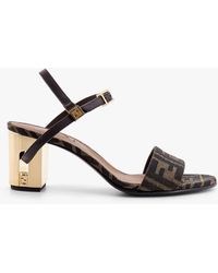 Fendi - Delfina Ff Jacquard Sandals - Lyst