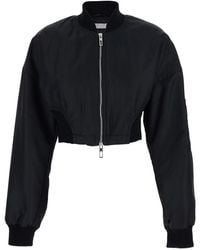 Sportmax - Crop Jacket With Bomber Collar And Sleeve Pocket - Lyst