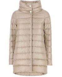 Herno - Streamlined Puffer Jacket With High Collar And Quilted Texture - Lyst