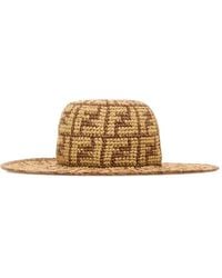 【関税＆送料込み】Fendi Hand-Woven Viscose And Cotton Hat Fendi Brown Viscose And Cotton Hat (All New In) IFCHIC.COM