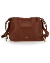 A.P.C. - 'Ninon Mini' Crossbody Bag With Embossed Logo On The Front And Adjustable Shoulder Strap - Lyst