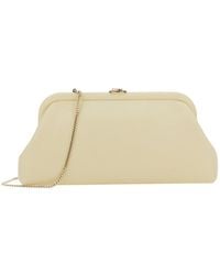 Jimmy Choo - 'Skylar' Clutch With Chain-Link Shoulder Strap And Kiss-Lock Closure With Logo Plaque - Lyst