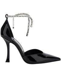 Jimmy Choo - 'Stevie' Pumps With Crystal Embellished Strap And High Sculpted Heel - Lyst