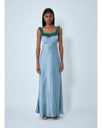 Chloé - Chloã Silk Satin And Lace Maxi Dress - Lyst