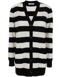 Max Mara - 'Fiemme' And Cardigan With Rear Embroidery And All-Over Striped Motif - Lyst