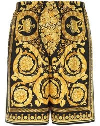 Versace - Knee-Length And Silk Shorts With Barocco Print - Lyst
