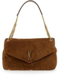 Saint Laurent - 'Calypso' Shoulder Bag With Two Chain-Link Handles And Cassandre Plaque On The Front - Lyst