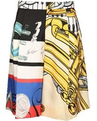 Celine - Printed Silk Twill Shorts - Lyst