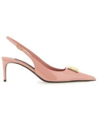 Dolce & Gabbana - Dg Logo Patent Slingback Pump - Lyst