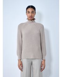 Max Mara - Ribbed Knit High Neck Sweater - Lyst